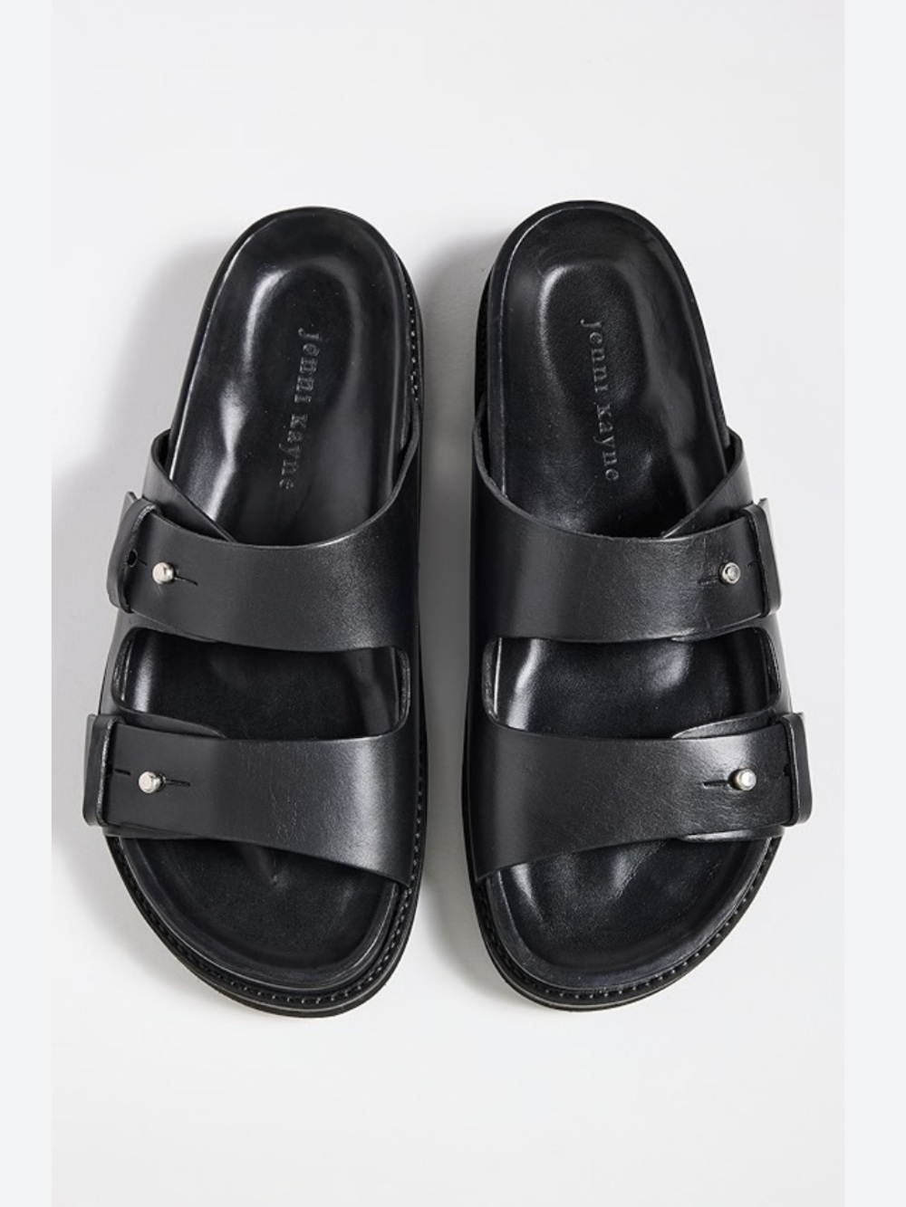 Jenni Kayne Black Hutton Double-Strap Slides